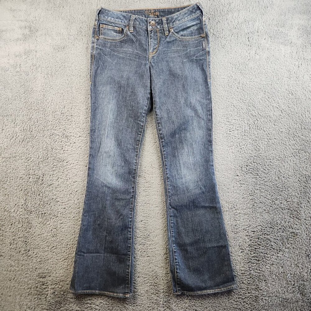 Womens Vintage Y2K Slim Fit Boot Low Rise Size 28x33 Heel Flare No Stretch Denim